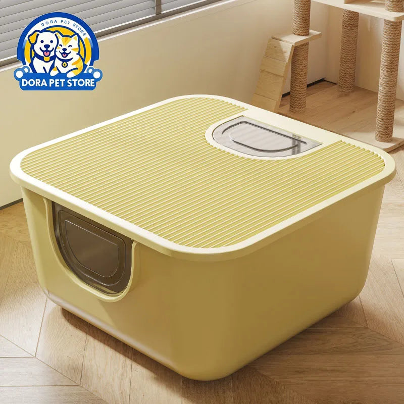 New cat litter box extra large open semi closed toilet cat litter box anti splash cat supplies