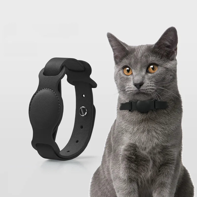 High-quality PU Leather Pet Collar With Airtag Holder, 3 Sizes Adjustable Pet Collar Perfect For Cat/Puppy/ Medium Large Dog