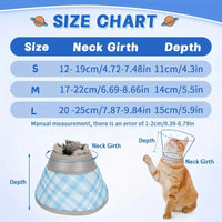 Plaid Pattern Pet Elizabeth Collar Breathable Material Adjustable Design Cat Elizabeth Circle Anti Scratch Anti Bite Protection