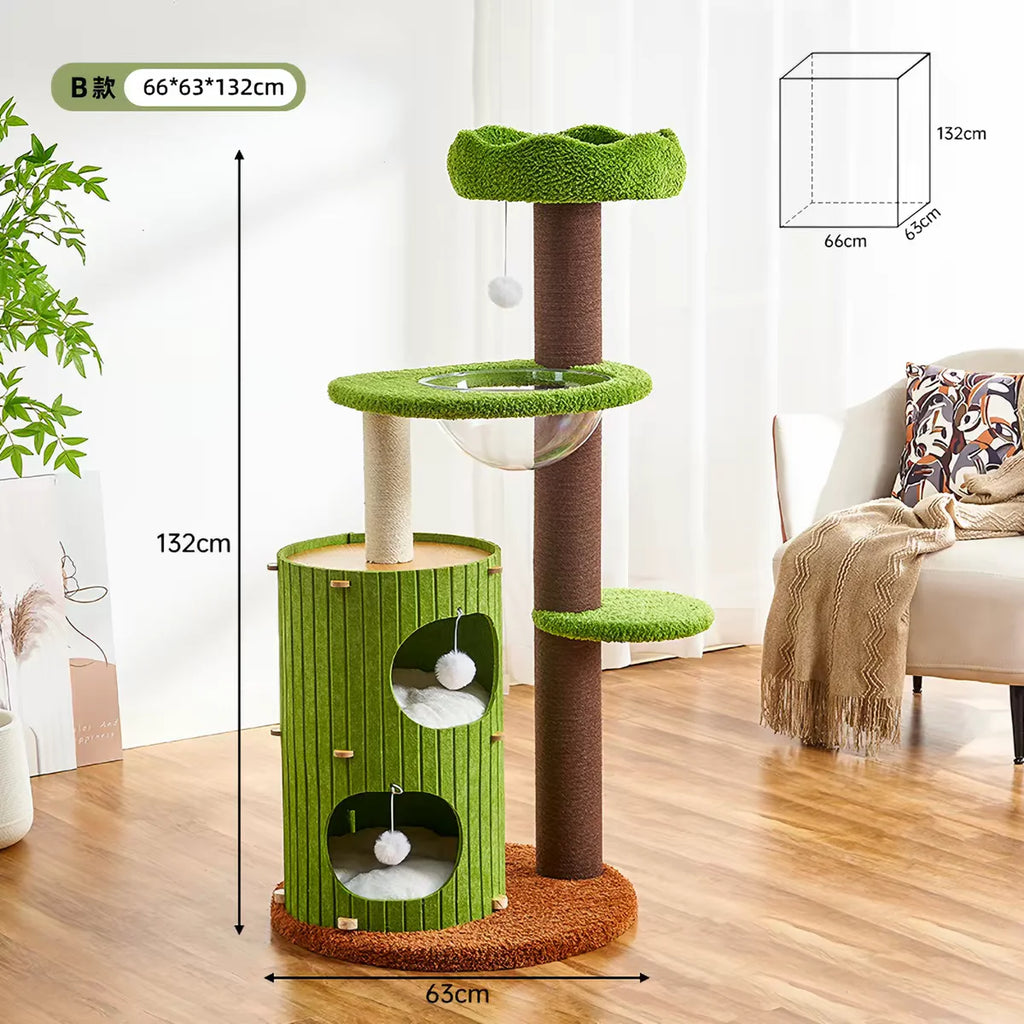 *---OEM Green Extra Large Cat Tree Xxl Texture Velvet Multi-Level Cat Climbing Tower Condos Thick Sisal Scratching Posts