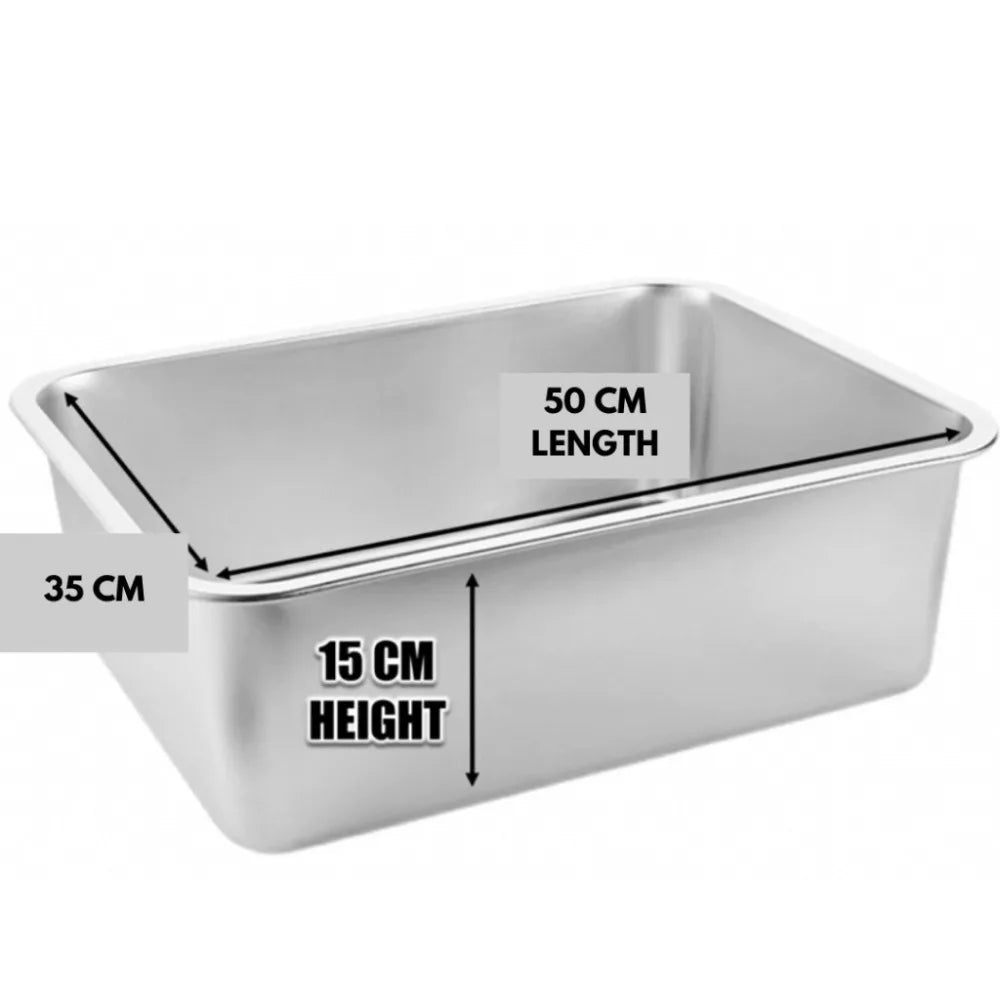 New Stainless Steel Cat Litter Box Easy To Clean High Sided Cat Toilet Large Capacity Pet Toilet Supplies Cat