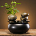 Minimalist Ceramic Waterflow Ornament Zen Chinese Style Office Desk Study Room Decorations Small Tabletop Fountain for Home