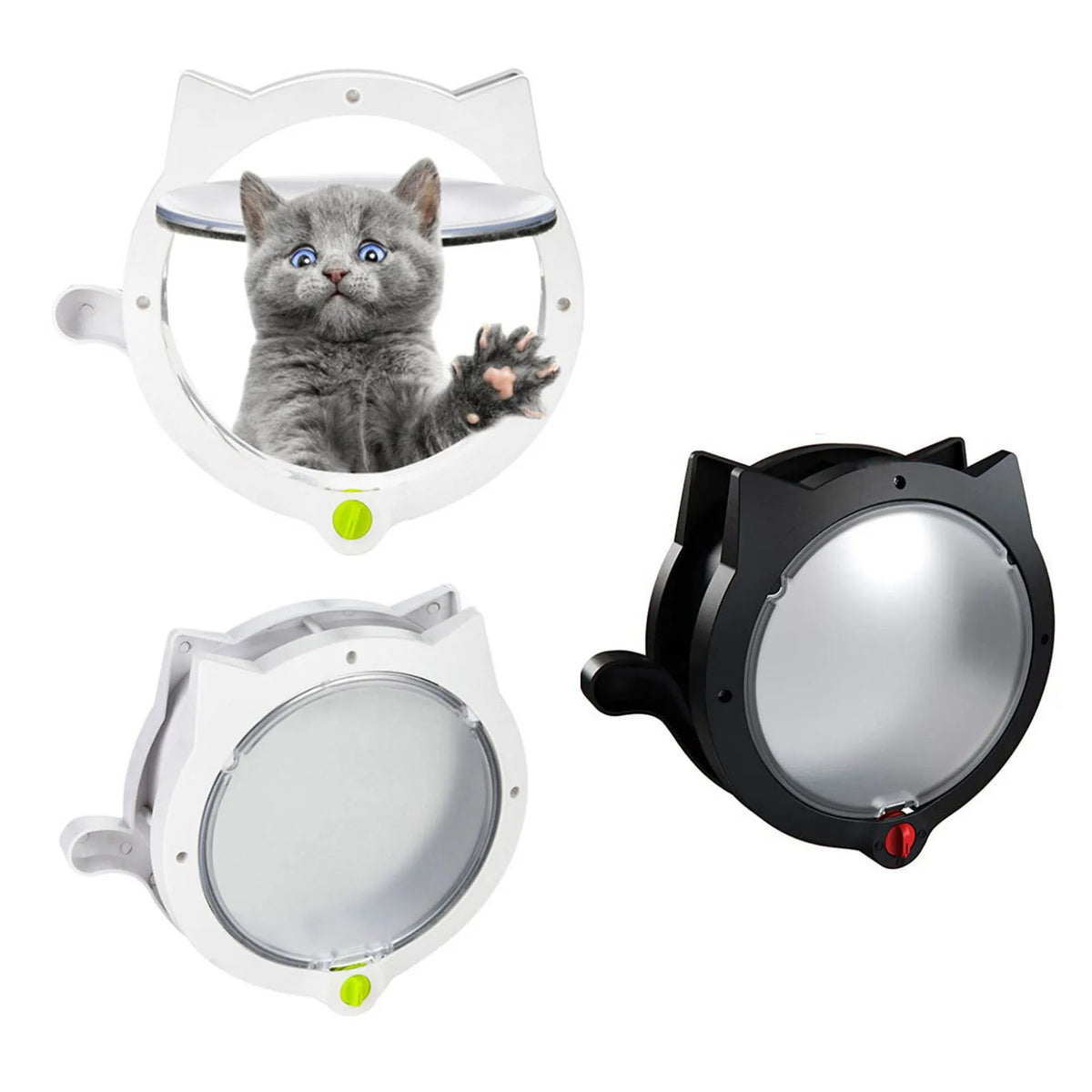 Cat Flap Door Cat Flap Door Magnetic 4 Locking Modes Safe Plastic Automatic Cat Door for Interior Exterior Doors Cute Cat Door
