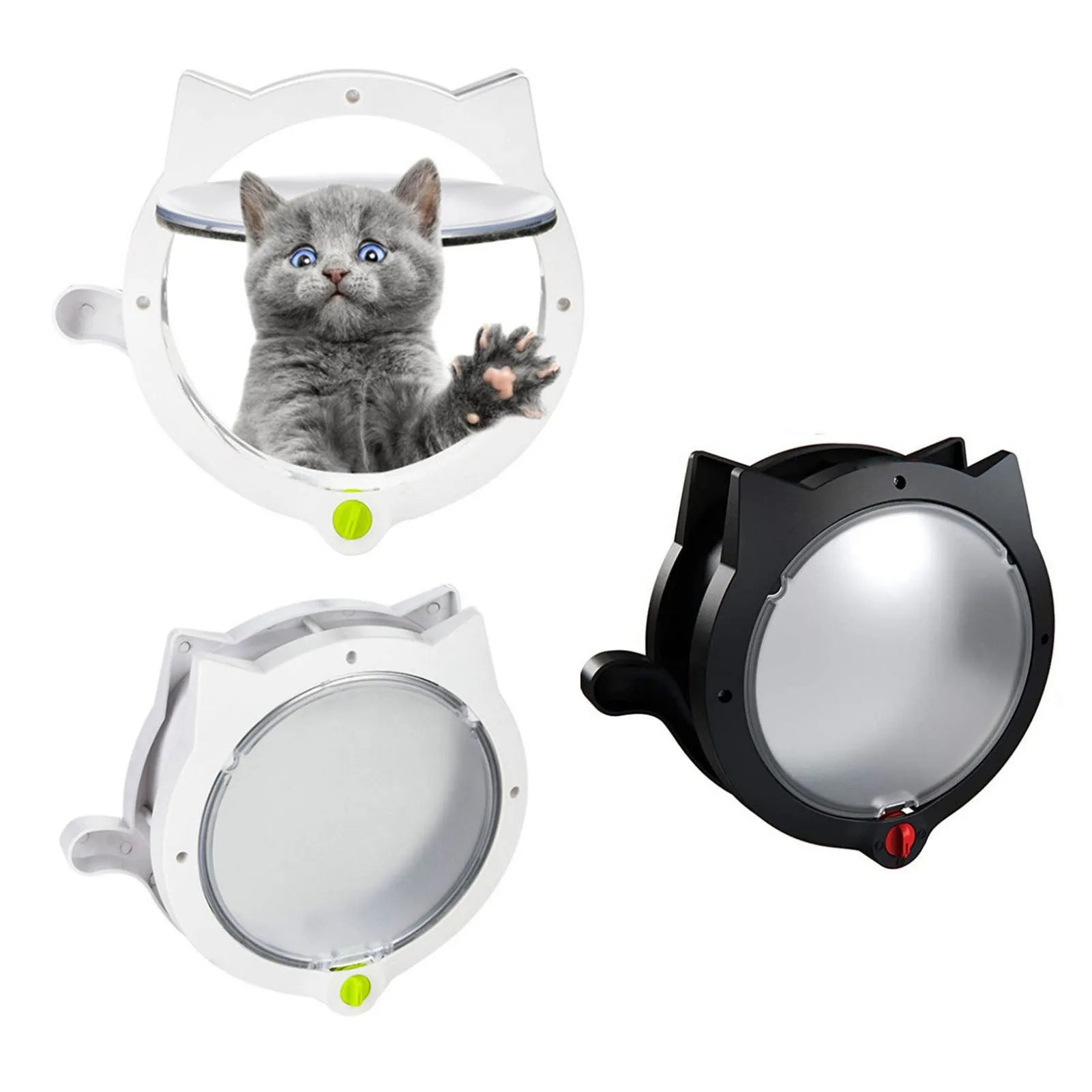 Cat Flap Door Cat Flap Door Magnetic 4 Locking Modes Safe Plastic Automatic Cat Door for Interior Exterior Doors Cute Cat Door
