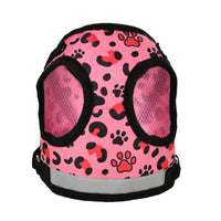 Leopard Print Dog Vest Harness No Pull Breathable Reflective Chest Strap For Small Dogs Cat Outdoor Walking Puppy Pug Supplies