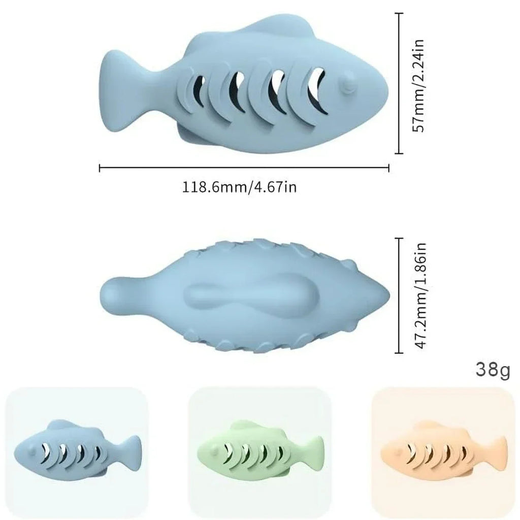 Interactive Cat Toy for Indoor Cats Food Dispenser Feeder Blue Treat & Catnip Stuffer Fun Engaging Pet Play