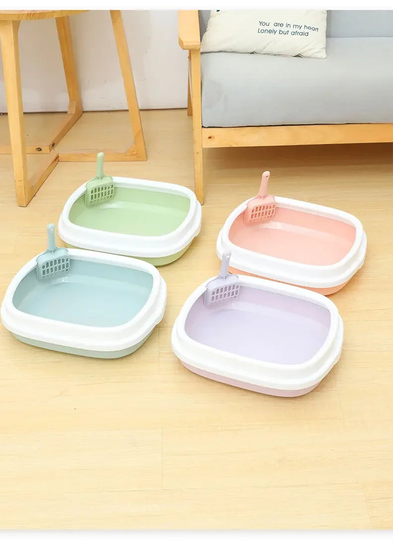 Cat Litter Box Portable Bedpan Removable Semi Closed Kitty Litter Pan Potty Toilet for Rabbit Medium Large Cats Small Animals