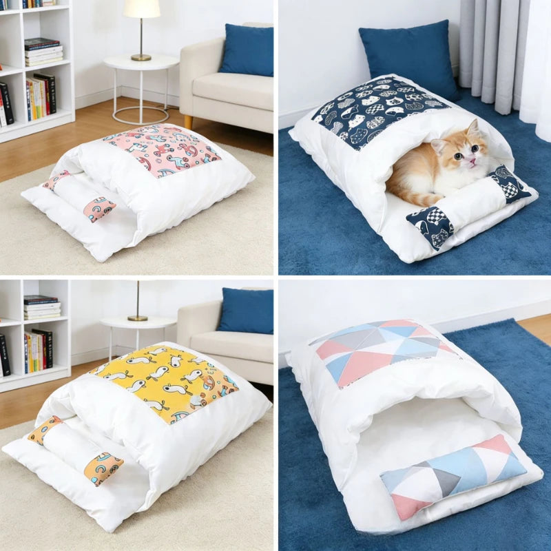 pet items cat supplies cat bed dog bed cat sleeping bag enclosed cat blanket warm pet bed in winter