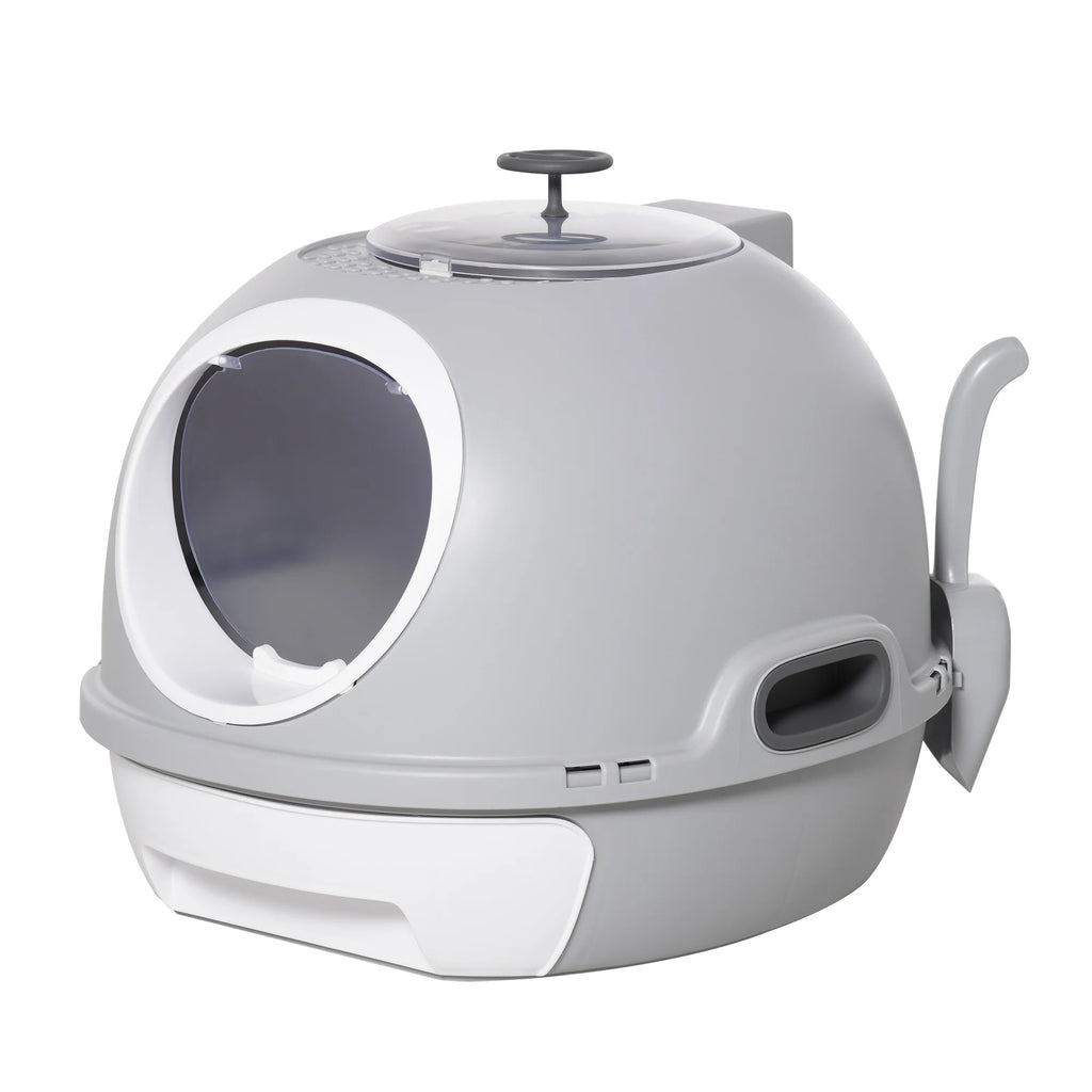 Cat Litter Box Portable Cat Toilet House Sliding Litter Drawer Swing Door Attic Door + Shovel