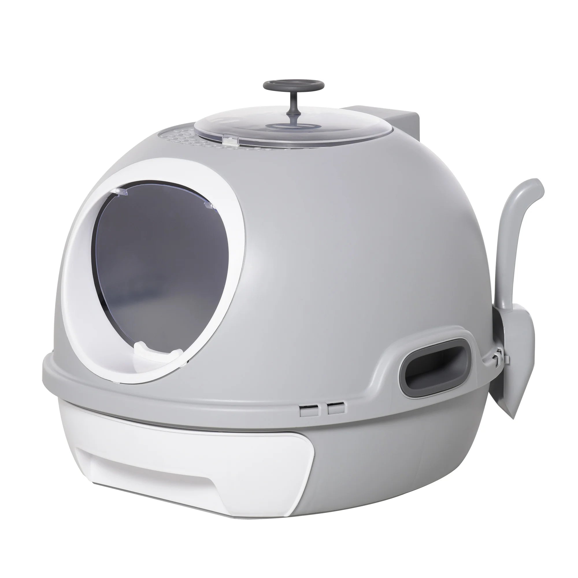 Cat Litter Box Portable Cat Toilet House Sliding Litter Drawer Swing Door Attic Door + Shovel