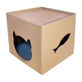 Cat House Scratching Board Pet Folding Pets House With Scratch Pads Corrugated Cat Cardboard Box For Rabbit Hideout Cat