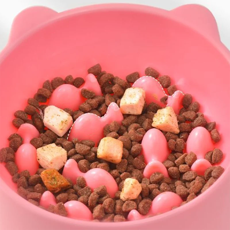Pet High Foot Anti Choking Bowl Cat Basin Neck Protection Cat Food Bowl Rice Bow Slow Food Anti Choking Pet Bowl