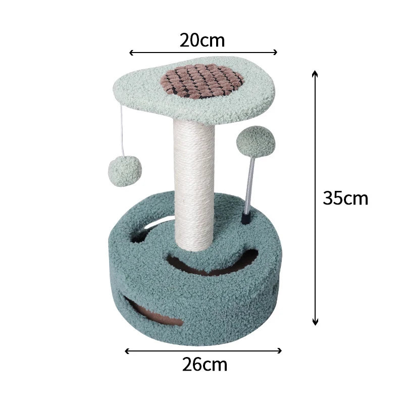 Sunflower Sisal Cat Tree Small Cat Scratching Post With Interactive Balls Cat Jumping Platform & Scratcher For Kittens