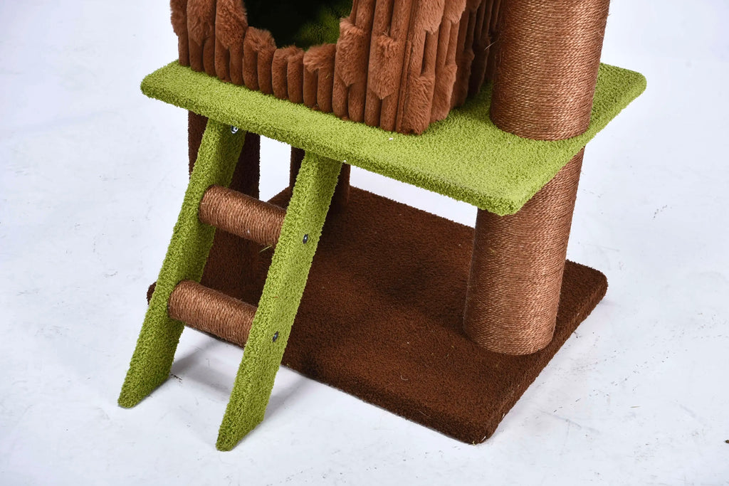 *---OEM Green Extra Large Cat Tree Xxl Texture Velvet Multi-Level Cat Climbing Tower Condos Thick Sisal Scratching Posts