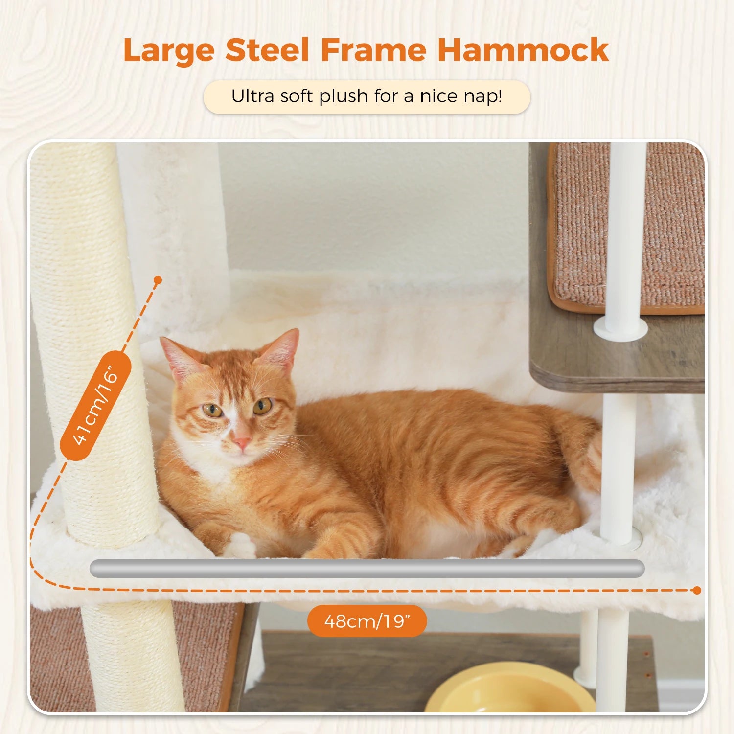 Wood Cat Tower with Extra Large Condos & Hammocks, Spacious Perch, Sisal Scratching Mat, 190 cm Large Cat Tree with Feeding Area