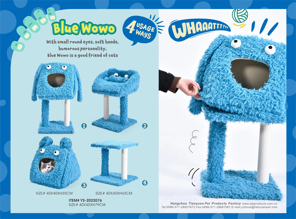 Custom Trends Bright Colors Funny Dumb Monster 4 Usage Ways Warm Cat Cave Bed Natural Sisal Cat Scratch Tree Tower