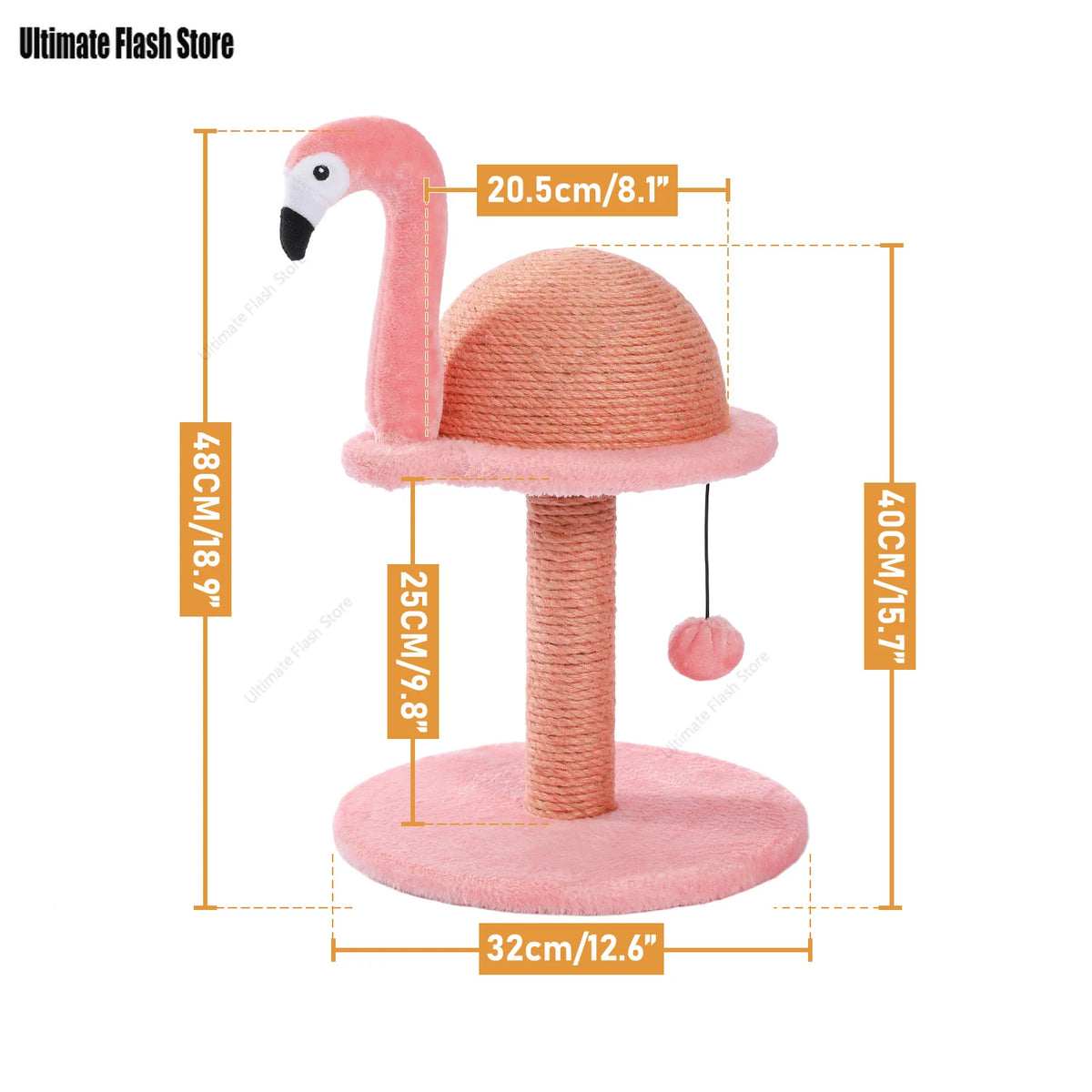 Poste rascador para gatos, flamencos rosados, Sisal Natural, juguetes interactivos con poste rascador de Sisal de repuesto