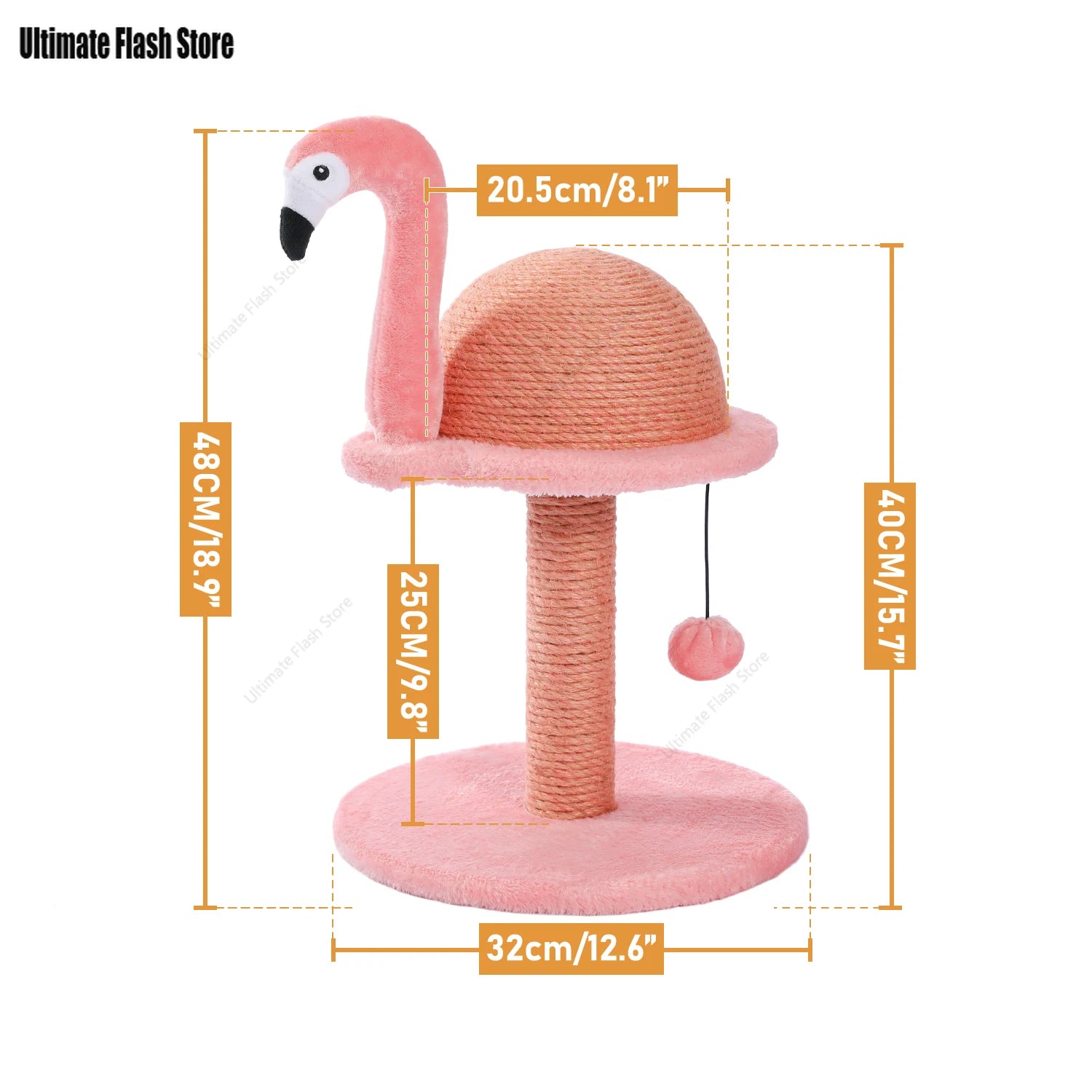 Poste rascador para gatos, flamencos rosados, Sisal Natural, juguetes interactivos con poste rascador de Sisal de repuesto