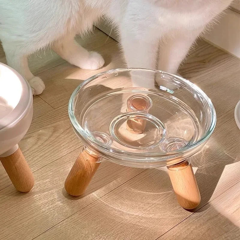 Non-Slip Pet Food Dish Cat Bowl Dog Bowl Elevated Pet Feeder with Neck Protection Plastic Water Basin for Cats Dogs