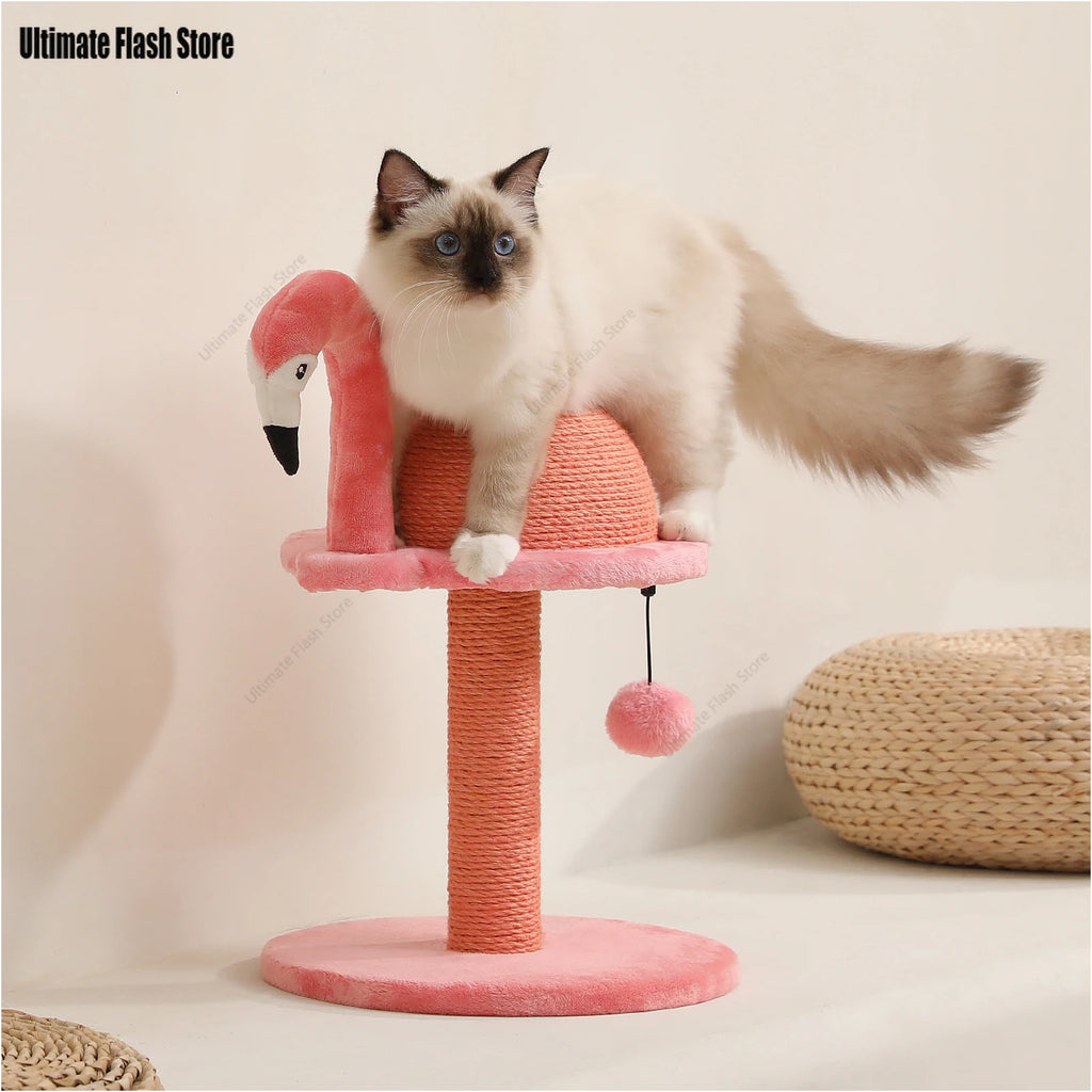 Poste rascador para gatos, flamencos rosados, Sisal Natural, juguetes interactivos con poste rascador de Sisal de repuesto