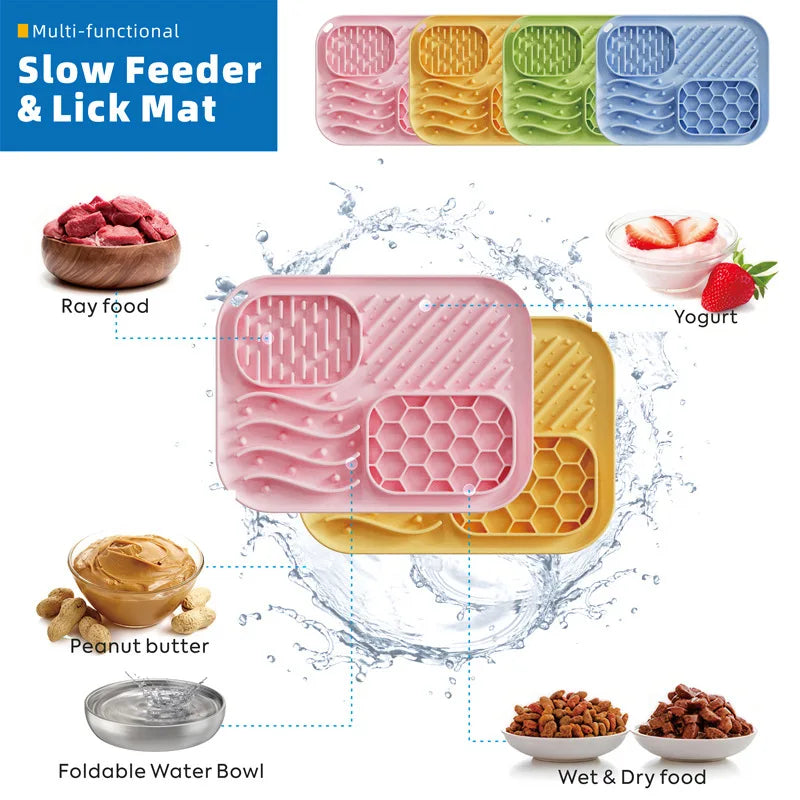 1 Piece Pet Licking Mat Slow Feeder Bowl for Dogs, Anti-Spill Dog Bowl, Cat and Dog Feeding Supplies