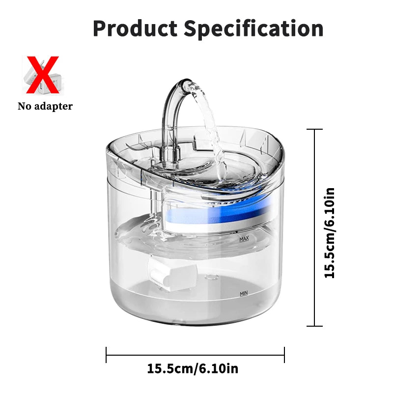 Automatic Cat Dog Water 2L Well With Water Tap Dog Water Sp Ender Transparent Filter Drinker Pet Sensor Drink Food Automatic
