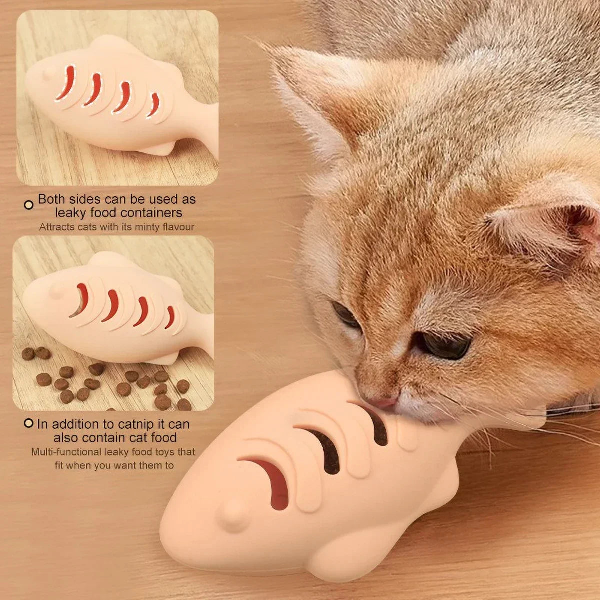 Interactive Cat Toy for Indoor Cats Food Dispenser Feeder Blue Treat & Catnip Stuffer Fun Engaging Pet Play