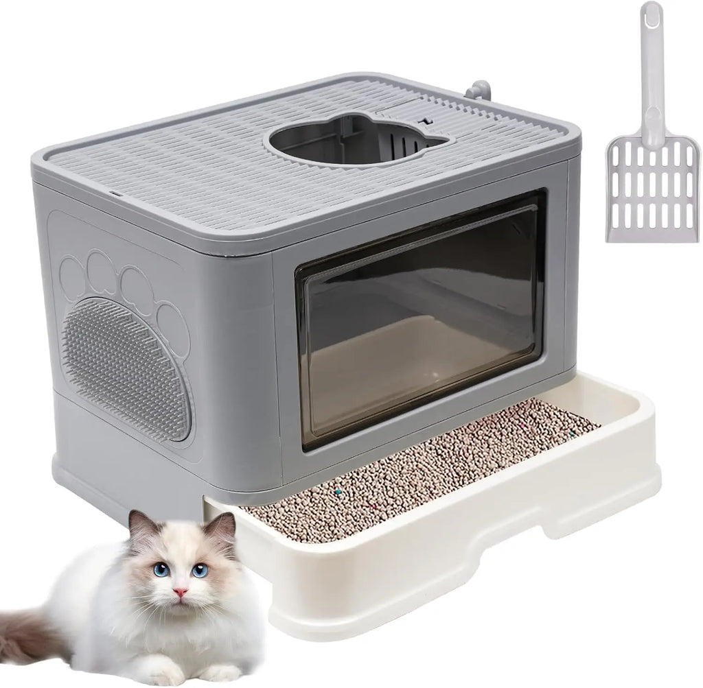 Cat litter tray-foldable Cat toilet home-48.5*38cm-pink/gray/blue