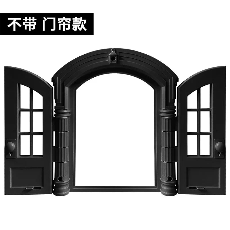 Cat Door French Retro Lockable Indoor Kitten Door For Bedroom Garage Window Corner Living Room Doorway Dorm Manor