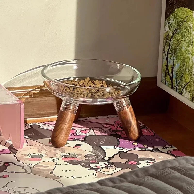 Non-Slip Pet Food Dish Cat Bowl Dog Bowl Elevated Pet Feeder with Neck Protection Plastic Water Basin for Cats Dogs