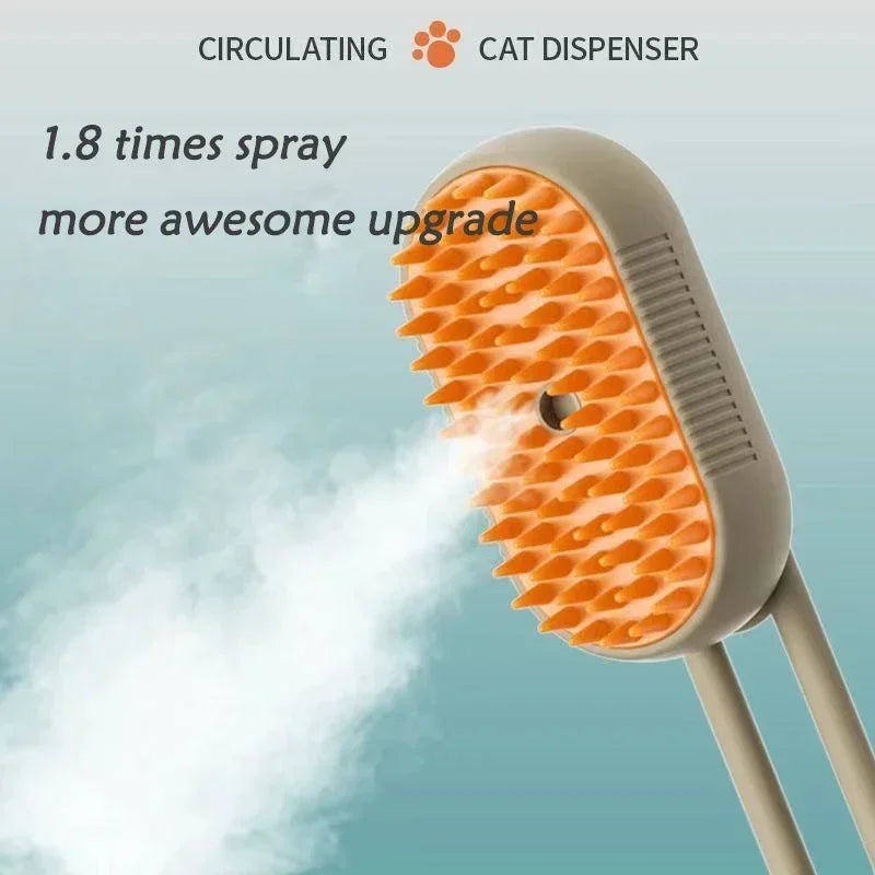 3 in 1 One Button Steam Spray Pet Brush Foldable Rotatable Massage Brush for Cat Dog Hair Removal Bath Floating Hair Grooming
