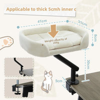 Adjustable Desktop Cats Shelf Rotating Plush Cat Bed Space-Saving Cat Hammock for Desk Multi-Functional Pet Climbing Bed