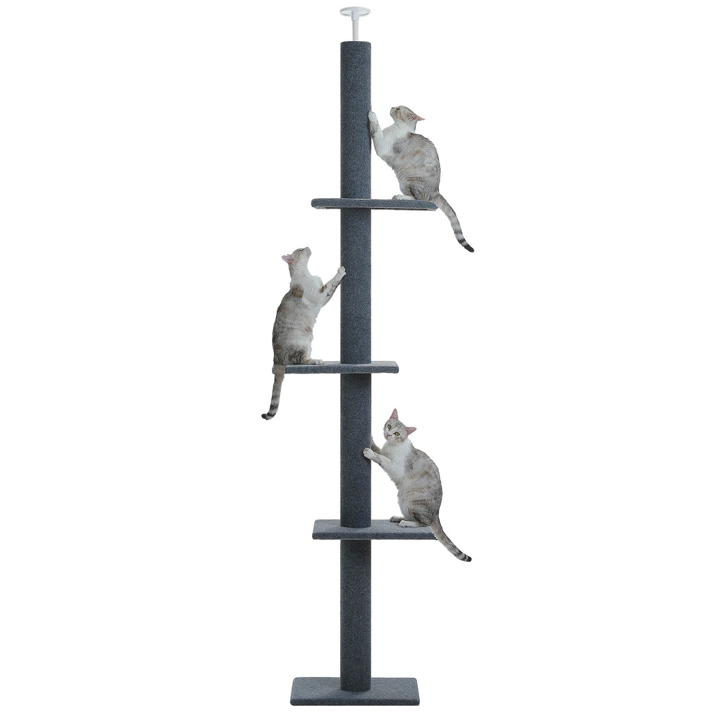 Adjustable Height Tall Cat Tree for Indoor Floor to Ceiling Cat Tower with Scratching Posts Cat Climbing Tree Scratcher Cat Toys