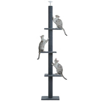 Adjustable Height Tall Cat Tree for Indoor Floor to Ceiling Cat Tower with Scratching Posts Cat Climbing Tree Scratcher Cat Toys