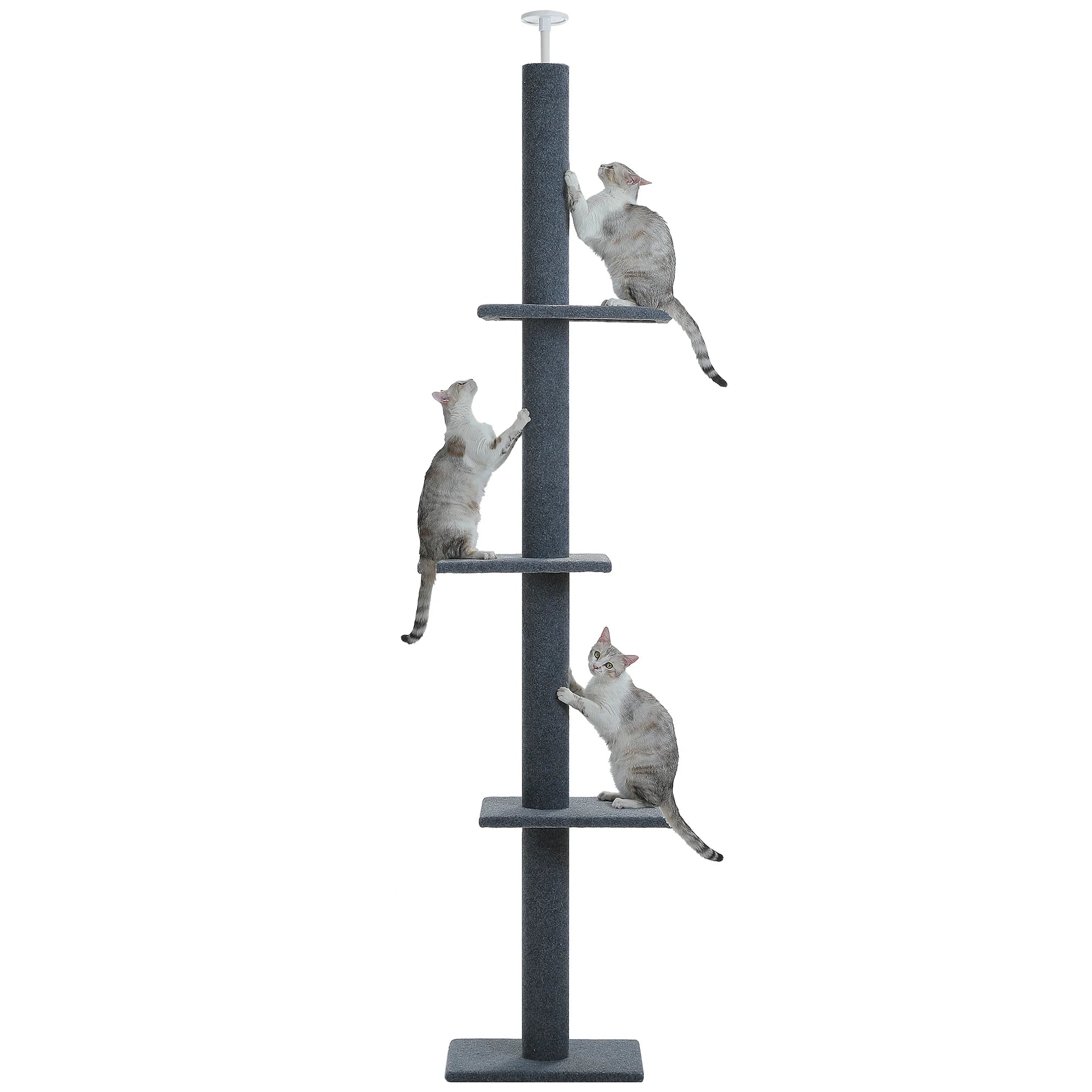 Adjustable Height Tall Cat Tree for Indoor Floor to Ceiling Cat Tower with Scratching Posts Cat Climbing Tree Scratcher Cat Toys