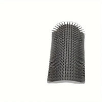 Space-Saving Wall-Mount Cat Groomer: 2-in-1 Corner Scratch Pad & Massage Brush. Protects Furniture. Durable Design.