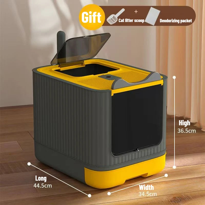 Cat litter basin oversized splash-proof fully enclosed cat toilet sterilization deodorant drawer cat litter basin cat litter box