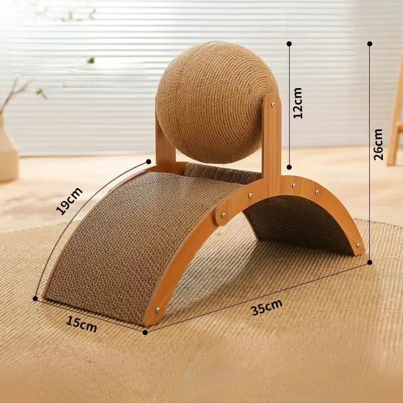Cat Toys Scratching Board Wooden Cats Climbing Frame Vertical Scratch Resistant Cat Toy Rotating Sisal Rope Pet Cats Furnitures