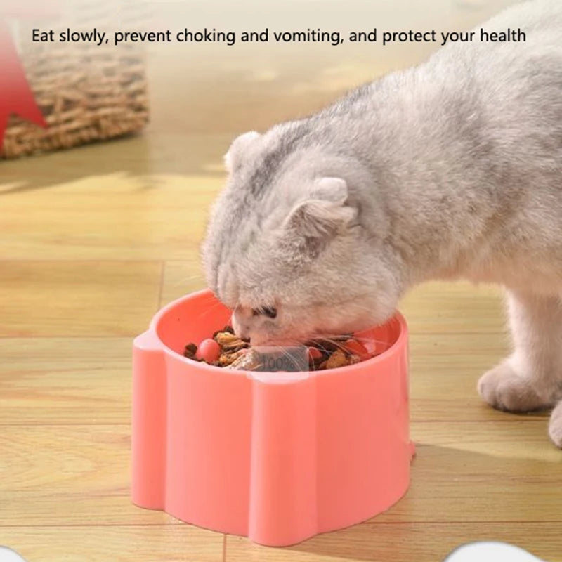 Pet High Foot Anti Choking Bowl Cat Basin Neck Protection Cat Food Bowl Rice Bow Slow Food Anti Choking Pet Bowl