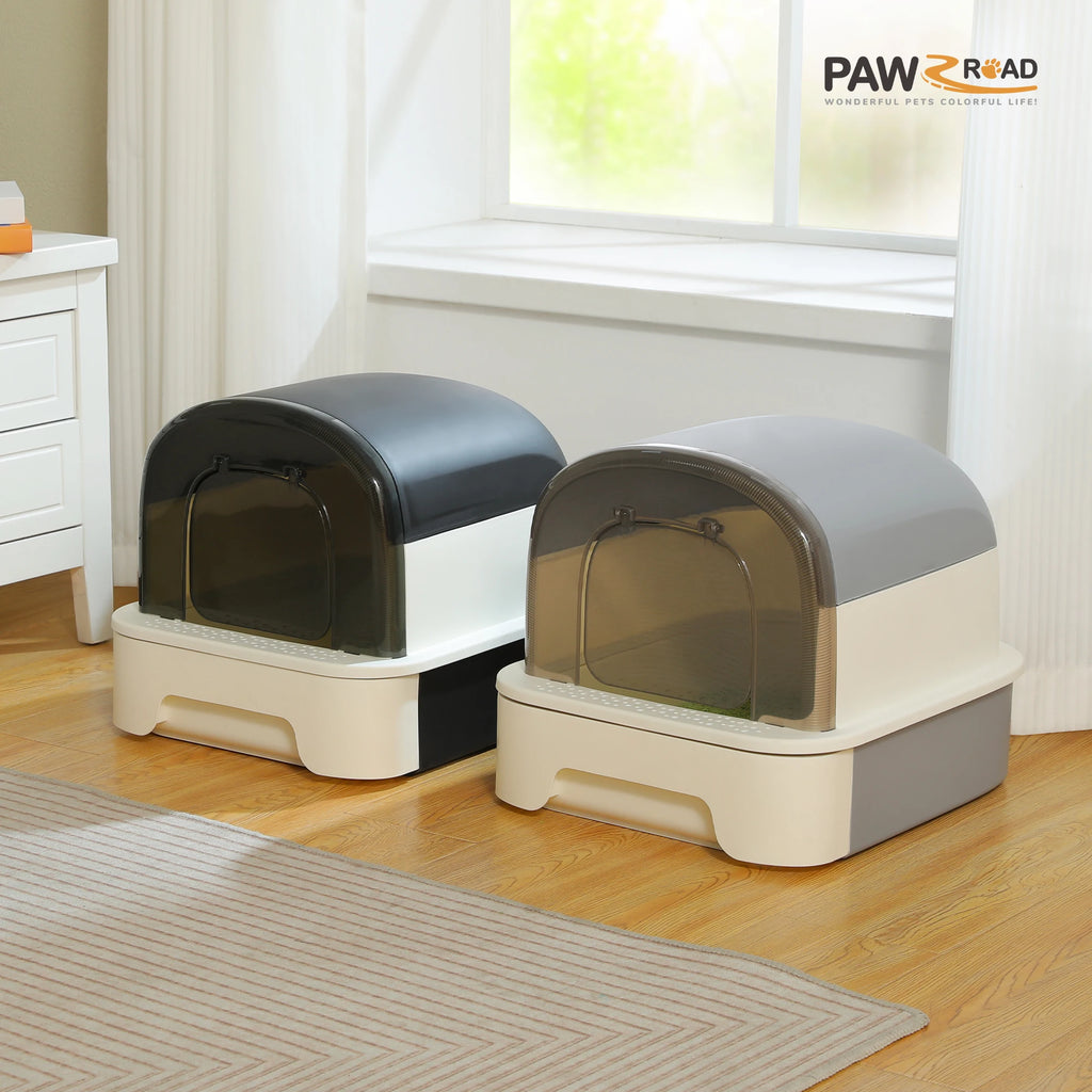 Foldable Cat Litter Box with Cat litter Scoop and Lid Indoor Large Drawer Type Enclosed Cat Toilet Anti-Splashing Easy to Clean