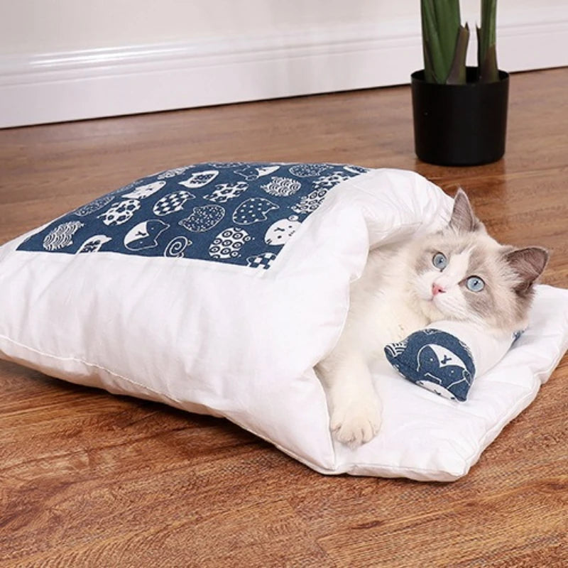 pet items cat supplies cat bed dog bed cat sleeping bag enclosed cat blanket warm pet bed in winter
