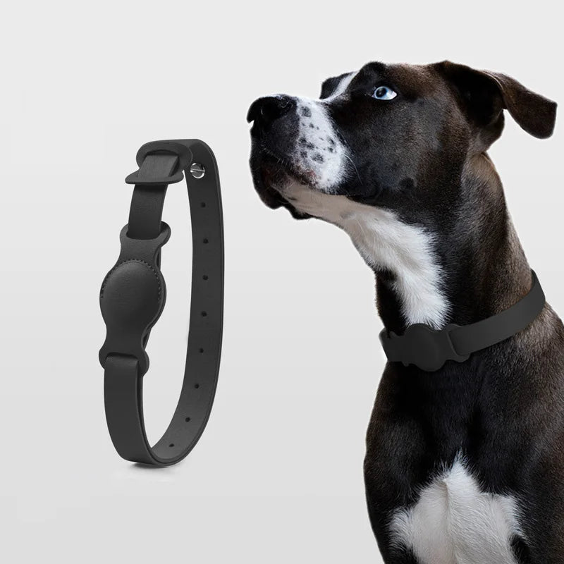 High-quality PU Leather Pet Collar With Airtag Holder, 3 Sizes Adjustable Pet Collar Perfect For Cat/Puppy/ Medium Large Dog
