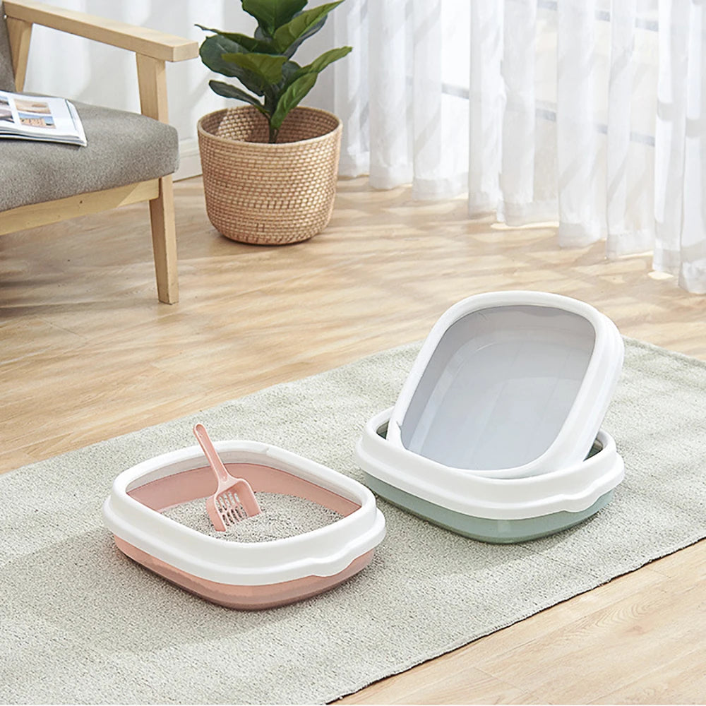 Excrement Training Sand Litter Box Cat Dog Tray with Scoop Anti-Splash Dog Toilet Cat Litter Box 1 Set Pet Toilet Bedpan