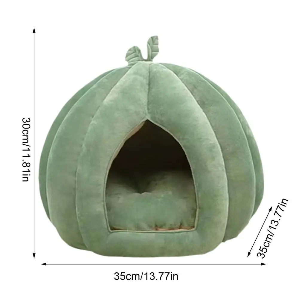 Cat Beds For Indoor Cats Pumpkin Cat House Enclosed Cat Bed Cat Cave Thickened Halloween Pet Bed Cat Hideaway For Kittens Small