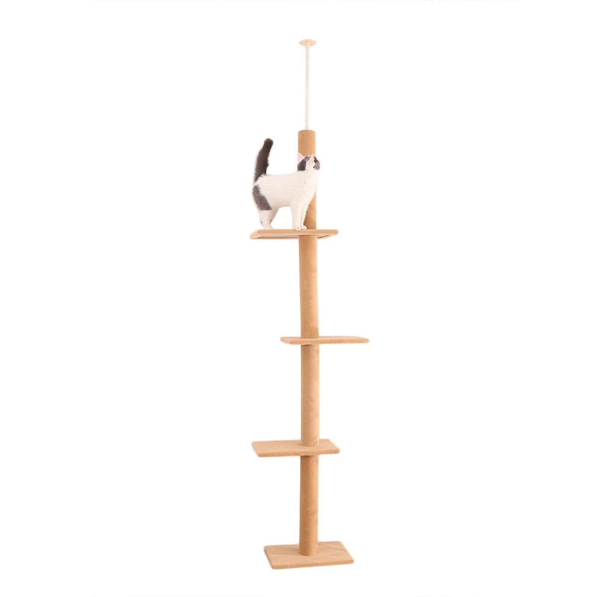 Adjustable Height Tall Cat Tree for Indoor Floor to Ceiling Cat Tower with Scratching Posts Cat Climbing Tree Scratcher Cat Toys